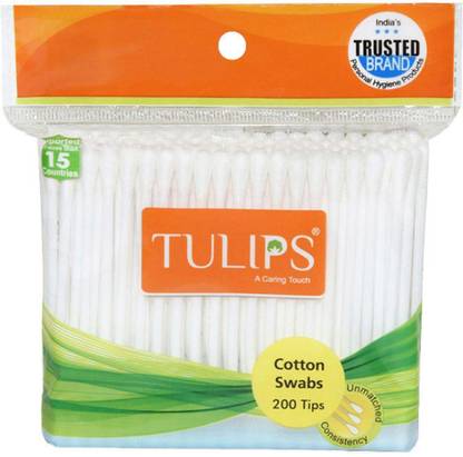 Tulips cotton swabs 100 piece pack of 3