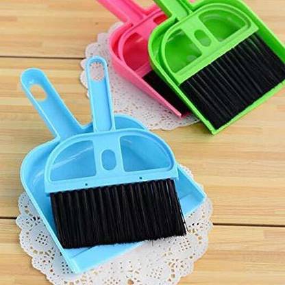DOMUM Mini Dustpan Supdi with Brush Broom Set for Multipurpose Cleaning Laptops, Keyboards, Dining Table, Car Seats, Carpets ( Small) -Pack of 1 (Mini Size)) Plastic Dustpan