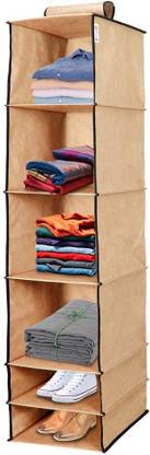 Flipkart SmartBuy Hanging 6 Shelves Wardrobe Organiser - Beige Regular Organizer Closet Organizer
