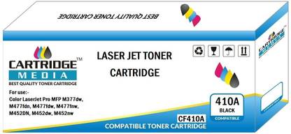 CARTRIDGE MEDIA 410A COMPATIBLE FOR CF410A BLACK TONER CARTRIDGE FOR HP Color Laserjet Pro M452dn, M452dw, M452nw, MFP M377dw, M477fdw, M477fnw Black Ink Toner