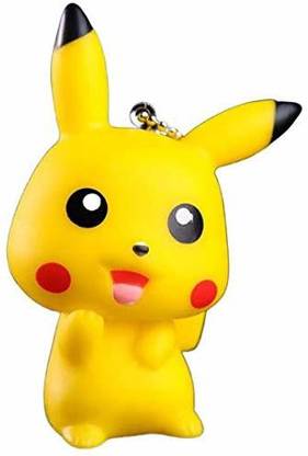 Blue Aura Pikachu Pokemon Movable Head Action Figure Key ring Height - 8cm Key Chain