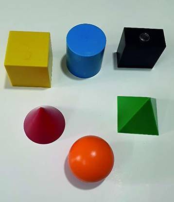 General Universal 2D and 3D Geometric Shapes Set for Kids Colorful Plastic, a Shape Tool Mathematics Learning Resources kit for Kids in Classroom or Home
