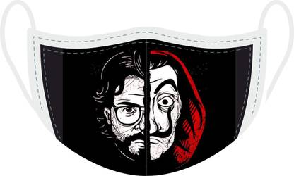 Via del Corso EL-PROFESSOR MONEY HEIST MASK Reusable, Washable Cloth Mask With Melt Blown Fabric Layer