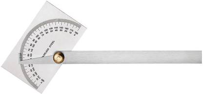 Jaibros RECTANGULR DEGREE PROTRACTOR ANGEL FINDER STAINLESS STEEL Radius Gauge