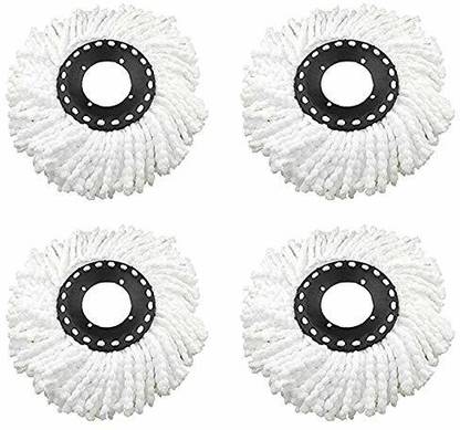 TOPREDO Microfiber Replacement Head Refill for Rotating Spin Mop Cleaner (White) - Pack of 4 Refill