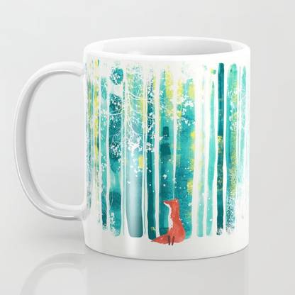 AALSHI fox in quiet forest Printed coffee mug Ceramic Coffee Mug