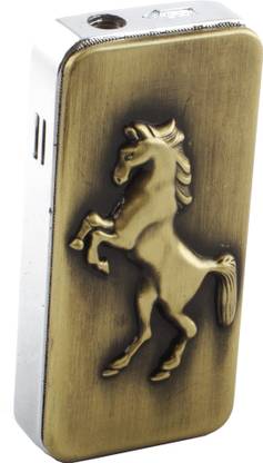 ASRAW WindProof Jet Flame pocket Lighter- Horse Engraved Design Slider Pocket Lighter