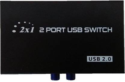 BhalTech 2 Port USB Switch Box USB 2.0/ Hub for Printer Scanner Keyboard and Other USB Supported Devices-Black(2 Port USB Switch) USB Hub