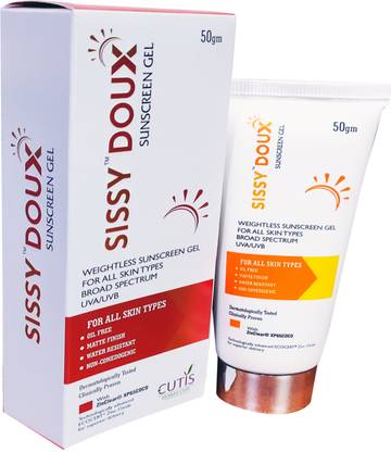 CUTIS Sunscreen - SPF 50 Sissy Doux Sunscreen Gel Matte Finish 50 gm