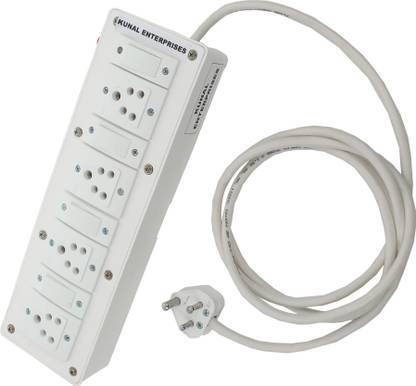 kunal Extension Board with long wire 2 Meter 4 Socket 4 Switch 6 Amp 4  Socket Extension Boards