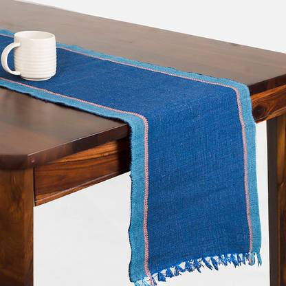 Fabindia Blue 113 cm Reversible Table Runner