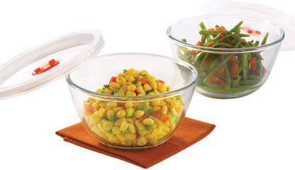 BOROSIL Borosilicate Glass Serving Bowl Basics Set of 2 - 350ml and 350 ml