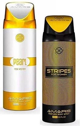 AMARIS Pearl + Stripes Body Spray 200ml-2Pcs AK47 Body Spray  -  For Women