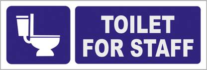 Masstone Toilet for Staff Sign board 4 inch x 12 inch Emergency Sign