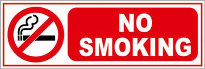 Masstone No Smoking Sign board 4 inch x 12 inch Emergency Sign