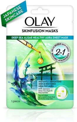 OLAY Sheet Mask: Deep Sea Algae Healthy Aura Japanese Skinfusion