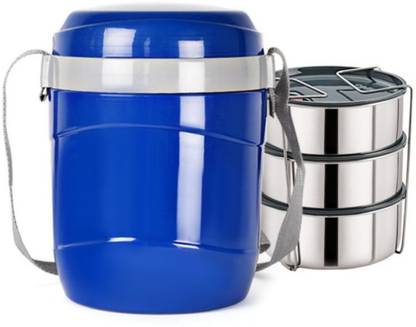 cello HOT EXPRESS 3 3 Containers Stainless Steel Office Lunch Box