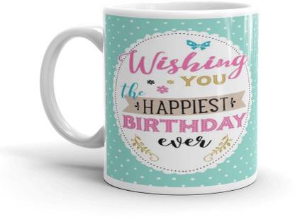 MM9E Wishing You The Happiest Birthday Ever , Happy Birthday Sister, For Birthday Boy / Girl ,Happy Birthday To You ,Best For Birthday Happy Birthday Cake , Happy Birthday For Friends Ceramic Coffee Mug