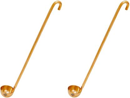 IndianArtVilla Brass Olive Spoon Set