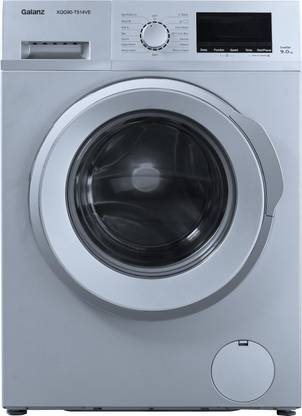 Galanz 9 kg Quick Wash, Inverter Fully Automatic Front Load Washing Machine with In-built Heater Silver