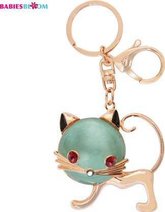 BBS Green Hello Kitty Rhinestone Bag Charm Key Chain