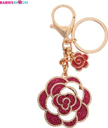 BBS Crystal Pink Rose Keychain Bag Pendant Charm Key Chain
