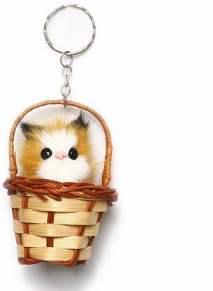 Lotus E BIG YELLOW BASKET KITTEN Key Chain