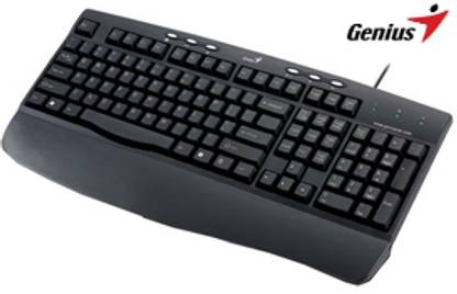 Genius KB-200 6 Hot Key Multimedia Wired USB Laptop Keyboard Compatible with Desktop, Laptop, Mac
