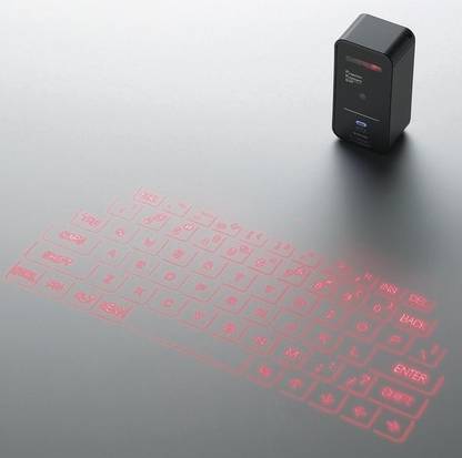 ELECOM TK-PBL042BK Rechargeable Bluetooth 2.0 Projection Virtual Laser Laptop Keyboard Compatible with Desktop, Laptop, Mac