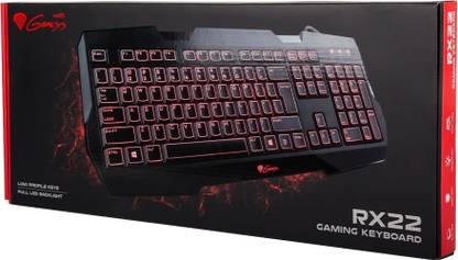 Natec Genesis RX22 Backlit Wired USB Gaming Keyboard Compatible with Desktop, Laptop, Mac