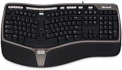 MICROSOFT Natural Ergonomic 4000 Wired USB Laptop Keyboard Compatible with Desktop, Laptop, Mac