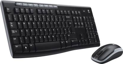 Logitech MK260 Combo Wireless Keyboard (Black) & C270h HD Webcam (with Headphone) (Dark Grey)
