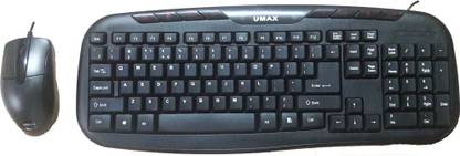 Umax Rapid Black Wired USB Standard Laptop Keyboard Compatible with Desktop, Laptop, Mac
