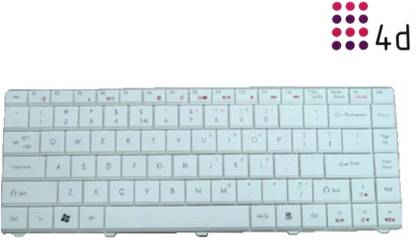 4D Acer D725 - White Wireless Standard Laptop Keyboard Compatible with Desktop, Laptop, Mac