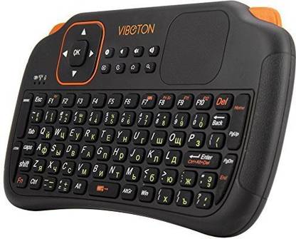 HITECHCART Viboton S1 English 3-in-1 + Air Mouse + Remote Control With Touchpad Wireless Handheld Laptop Keyboard Compatible with Desktop, Laptop, Tablet, iPad, Mac