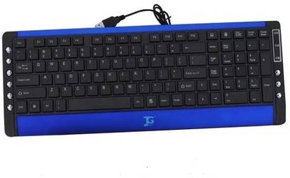 TacGears TG-18-MM-Blue with Black Wired USB Laptop Keyboard Compatible with Desktop, Laptop, Mac