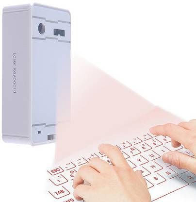 MAYA Premium White (Premium Quality) Virtual Laser Standard Tablet Keyboard Compatible with Desktop, Laptop, Mac