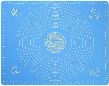 Kriwell Multipurpose Silicone Foldable Non Stick Washable & Reusable Baking Sheet For Fondant Rolling Atta Dough Kneading Chapati Mat With Measurement Food-grade Silicone Baking Mat