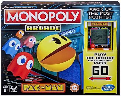 Monopoly Arcade Pac-Man Game; Board Game for Kids Ages 8 and Up; Includes Banking and Arcade Unit Money & Assets Board Game