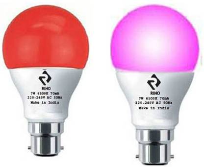 rino 7 W Basic Round B22 LED Bulb