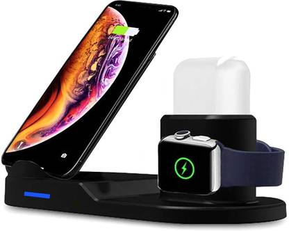 SYSTENE 3 in 1 Wireless Charger Stand Compatible with Aple, Smsung, Xiami, Opo, Vvo and All Q Wireless Supported Devices Charging Pad