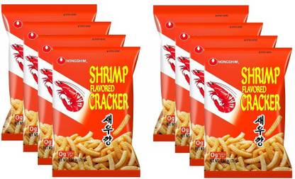 Nongshim Shrimp Flavoured Cracker- 75g (Pack of 8) (Imported) Crackers