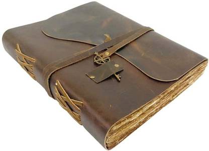 CRAFT CLUB Finished Leather Journal With & Antique Paper A5 Diary Unruled 200 Pages