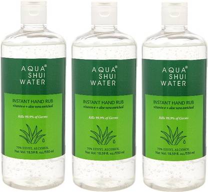 Aqua Shui Water INSTANT HAND RUB (GEL) 550*3 ML Hand Rub Bottle