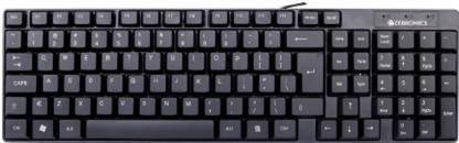 ZEBRONICS Zeb-K25 Wired USB Desktop Keyboard Wired USB Standard Desktop Keyboard Compatible with Desktop, Laptop, Mac with gaming mode ,stand support,Zeb-K25 Wired USB Desktop Keyboard
