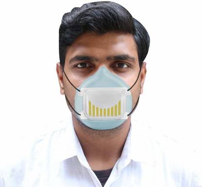 Oriley Reusable Silicone Face Mask with 4 Layer N95 Filter Skin-friendly Adjustable & Comfortable Headband Nose Mouth Cover with Extra Replacement Filter face mask blue