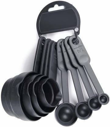 MOOZICO Home Turf presents Set of 4 thick hard wearing black stackable measuring cups, with double pour sides flawless kitchen accessory. All come stacked together on a ring thumb rest on each handle sizes each cup has several different sizes from smallest to largest cup 1, 1/4 cup, 1/8 cup, 4 table spoons, 2 tablespoons cup 2, 1/2 cup, 1/4 cup, 8 tablespoons, 4 tablespoons cup 3, 2/3 cup, 1/3 cup, 10+2/3 tablespoons, 5+ 1/3 tablespoons cup 4, 1 cup, 1/2 cup, 1/4 cup, 16 tablespoons, 8 tablespoons, 4 tablespoons 4 stackable measuring spoons 1/4 teaspoon 1/2teaspoon 1 teaspoon 1 tablespoon. Box Contents: 1 set of 8 pieces measuring cup. Excellent quality long lasting product. Designed for right- or left-hand use. Hand wash recommended, Dishwasher safe. Measuring Cup Set