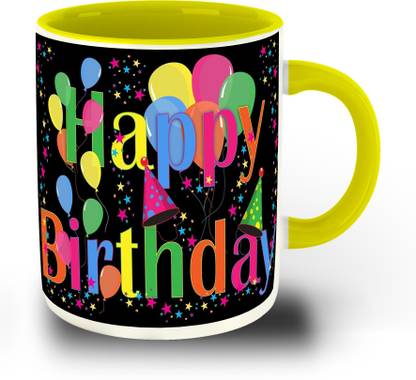 whats your kick Birthday, Happy Birthday Printed Yellow Inner Colour Ceramic Coffee- Gift for Boyfriend, Gift for Girlfriend, Best Gift, Unique Gifts (Multi 9) Ceramic Coffee Mug