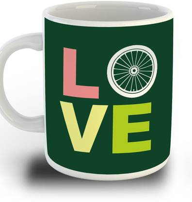 whats your kick Love dark Greenbase ceramic white inner coffee mug (Multi 4) Ceramic Coffee Mug