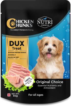 Dux Nutri Formula Puppy Wet Dog Food, Chicken Chunks in Gravy 24 Pouches (24 x 85g) Liver Chunks, Chicken, Turkey, Meat 2 kg (24x0.08 kg) Wet Young, New Born, Adult, Senior Dog Food
